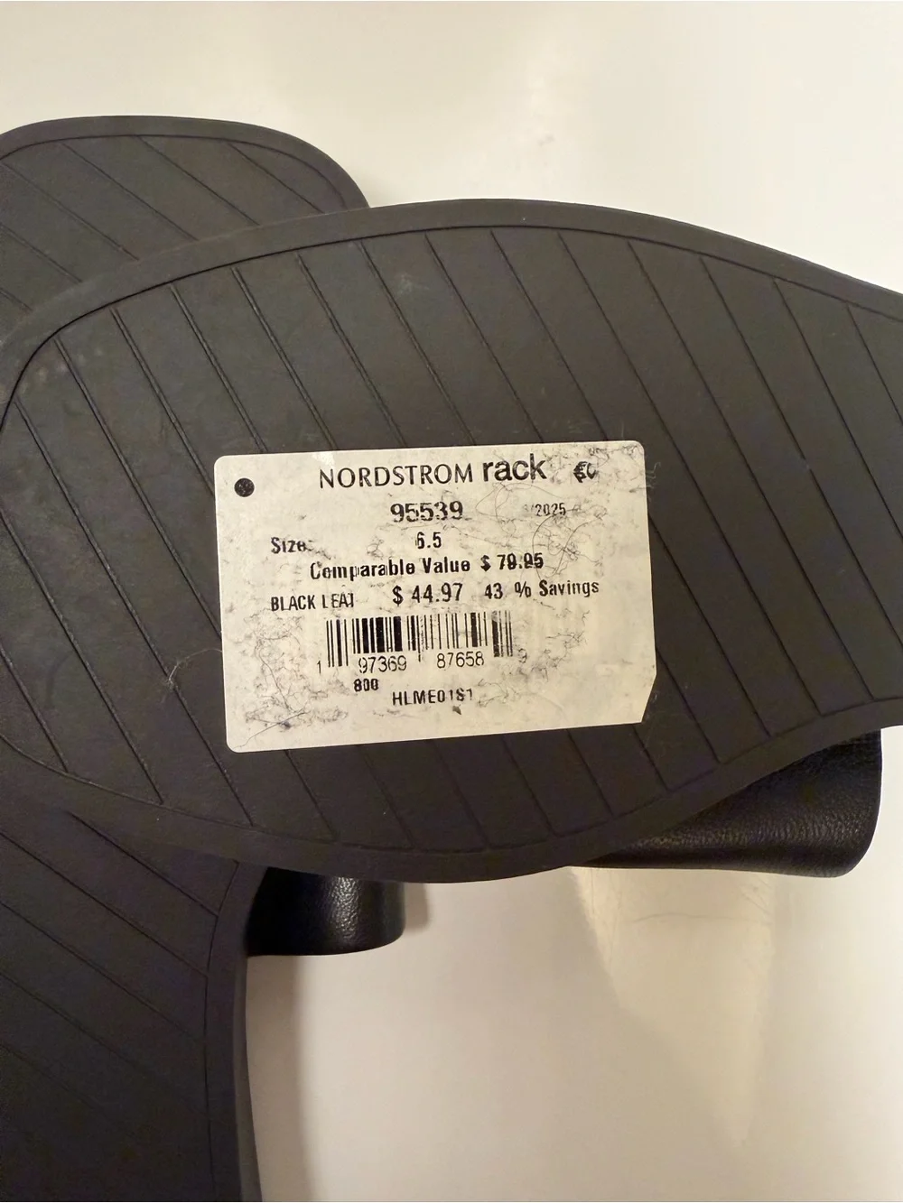 Steve Madden Black Leather slides 6.5 NWT